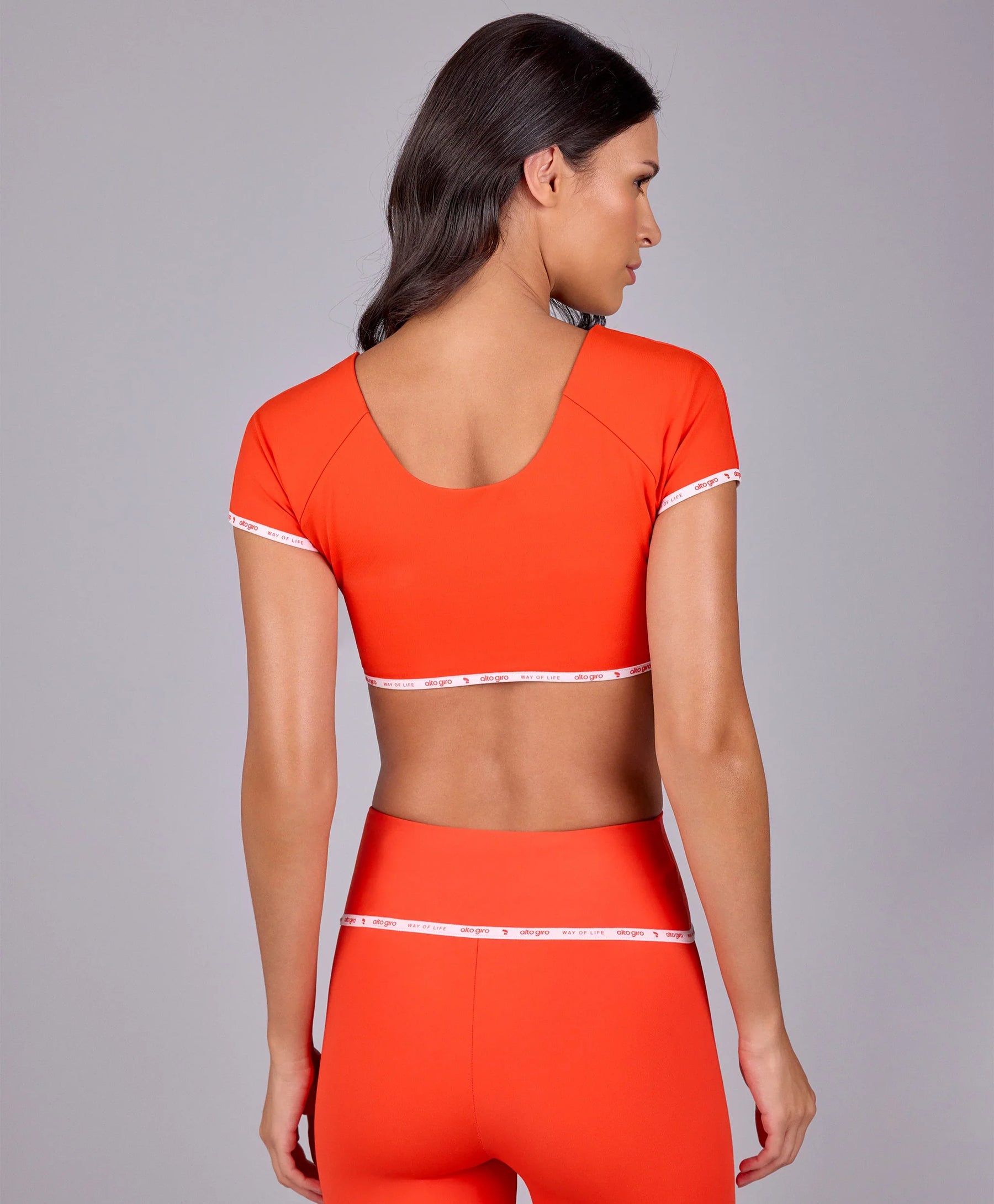 Top Manga Com Elastico Personalizado Vermelho Energia Alto Giro