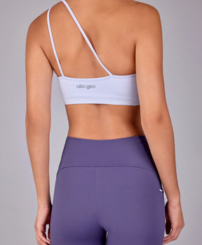 Top Assimetrico Alças Finas Lilas Gelo Alto Giro