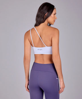 Top Assimetrico Alças Finas Lilas Gelo Alto Giro