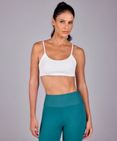 Top Alças Finas Cruzado Costas Off White Alto Giro