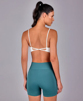 Top Alças Finas Cruzado Costas Off White Alto Giro
