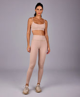 Legging Cos Elastico Personalizado Bege Suave Alto Giro