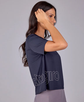 T-shirt Abertura Unilateral Preto Alto Giro