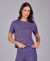 T-shirt Abertura Unilateral Roxo Velvet Alto Giro