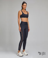 Legging Elástico AG Tule e Bolsos Preto Alto Giro