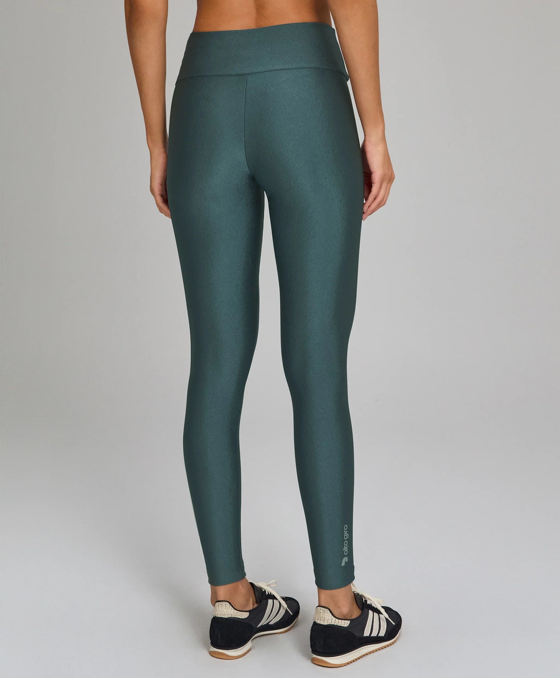 Legging Eterna Shine Cinza Metropole Alto Giro