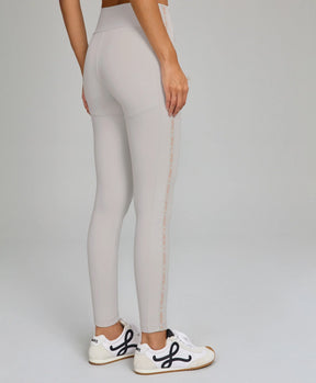 Legging Elástico Personalizado Cinza Nevoa Alto Giro