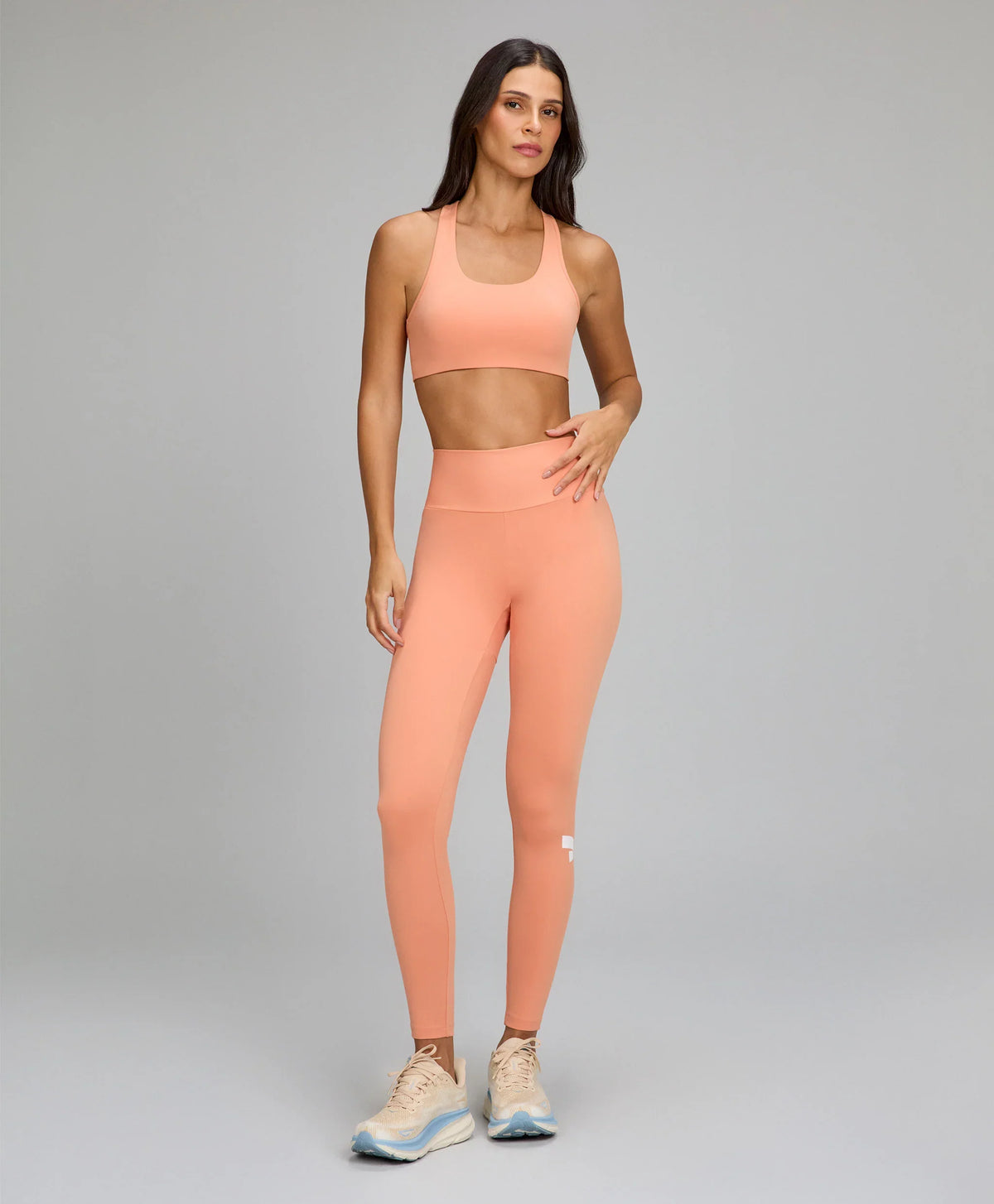 Legging Essentials Laranja Pessego Alto Giro