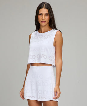 Regata Cropped Mesh Branco Alto Giro