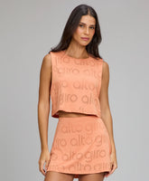Regata Cropped Mesh Laranja Pessego Alto Giro