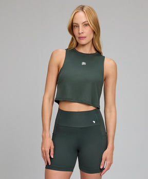 Regata Cropped Refletivos Verde Escuro Alto Giro