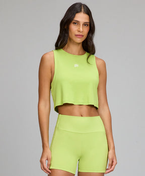 Regata Cropped Refletivos Verde Primavera Alto Giro