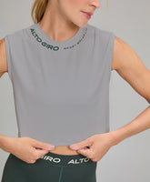 Regata Cropped Dry Estampa Gola Cinza Medio Alto Giro