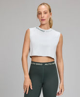 Regata Cropped Dry Estampa Gola Cinza Nevoa Alto Giro