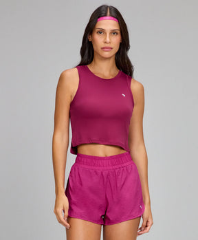 Regata Eterna Cropped Roxo Cereja Alto Giro