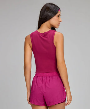 Regata Eterna Cropped Roxo Cereja Alto Giro