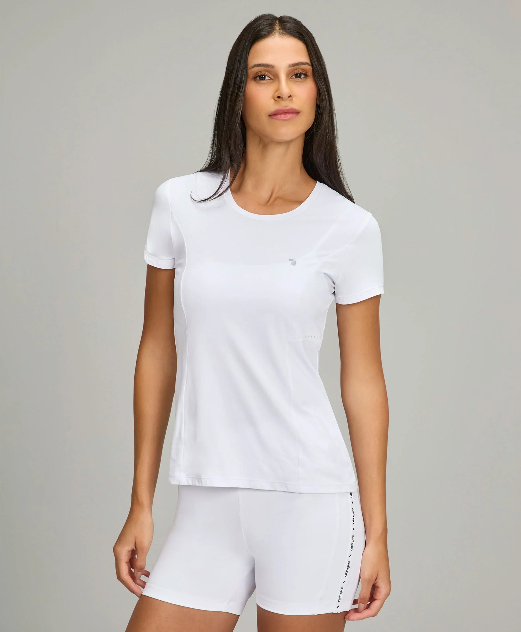 T-shirt Com Tule e Refletivos Branco Alto Giro