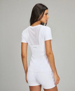 T-shirt Com Tule e Refletivos Branco Alto Giro