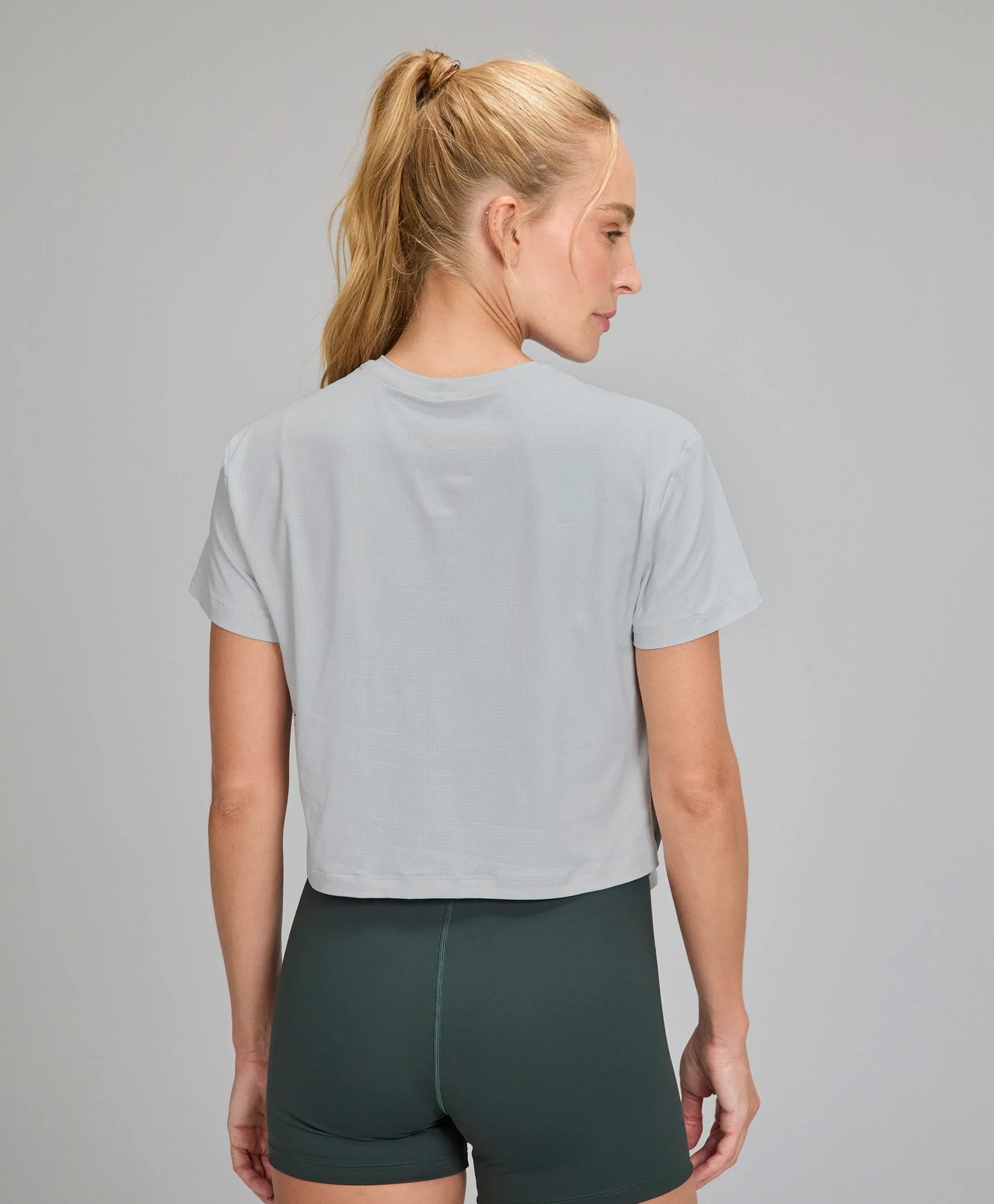 T-shirt Dry Abertura Lateral Cinza Medio Alto Giro