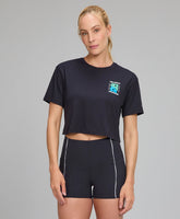 T-shirt Cropped Abertura Costas TN AG Preto Alto Giro