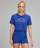 T-shirt Cropped Abertura Costas TN AG Azul Blueberry Alto Giro