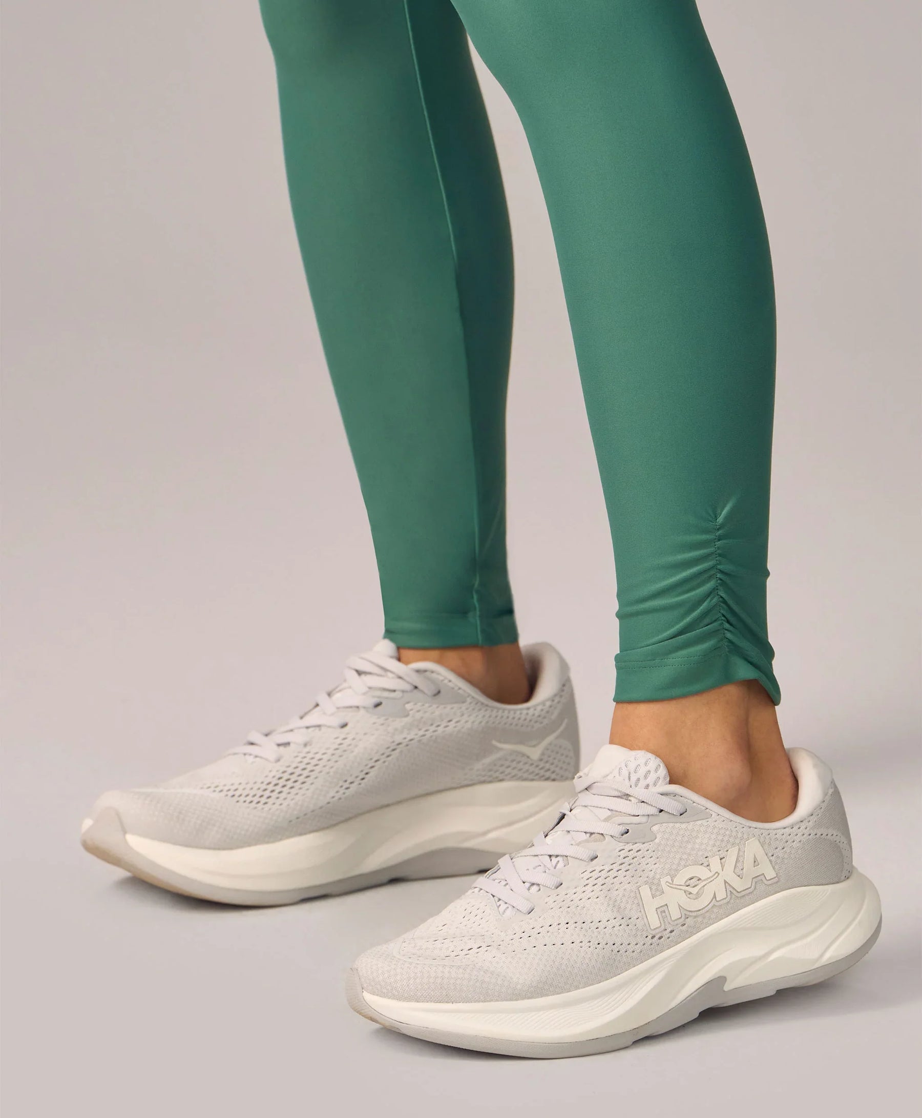 Legging Bolsos Barra Franzida Verde Calido Alto Giro