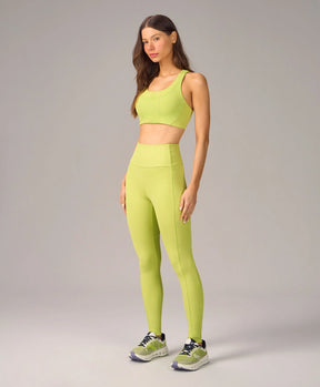 Legging Bolsos e Recortes Verde Primavera Alto Giro