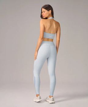 Legging Com Recortes e Silk Azul Cristalino Alto Giro