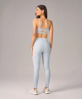 Legging Com Recortes e Silk Azul Cristalino Alto Giro