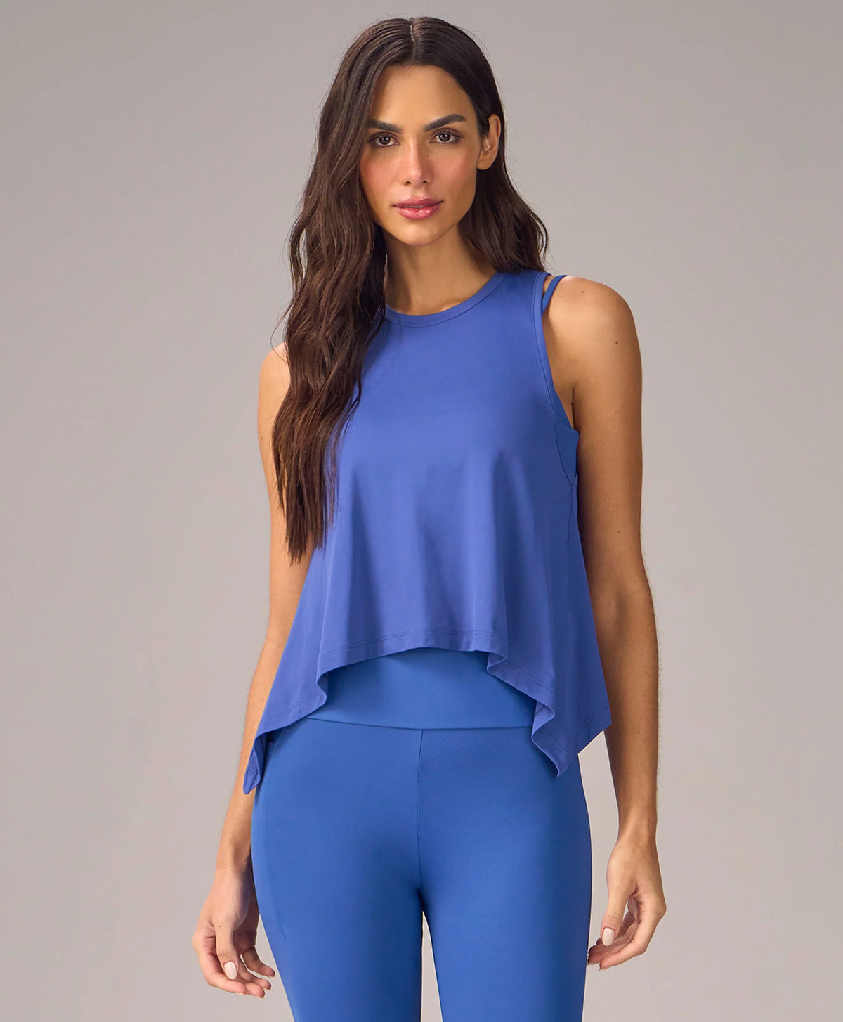 Regata Cropped Pontas Azul Blueberry Alto Giro