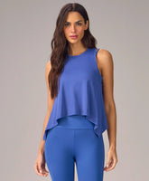 Regata Cropped Pontas Azul Blueberry Alto Giro