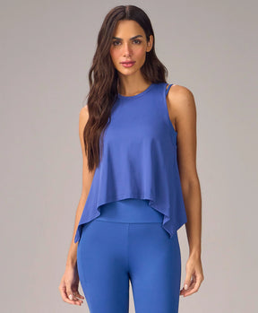 Regata Cropped Pontas Azul Blueberry Alto Giro