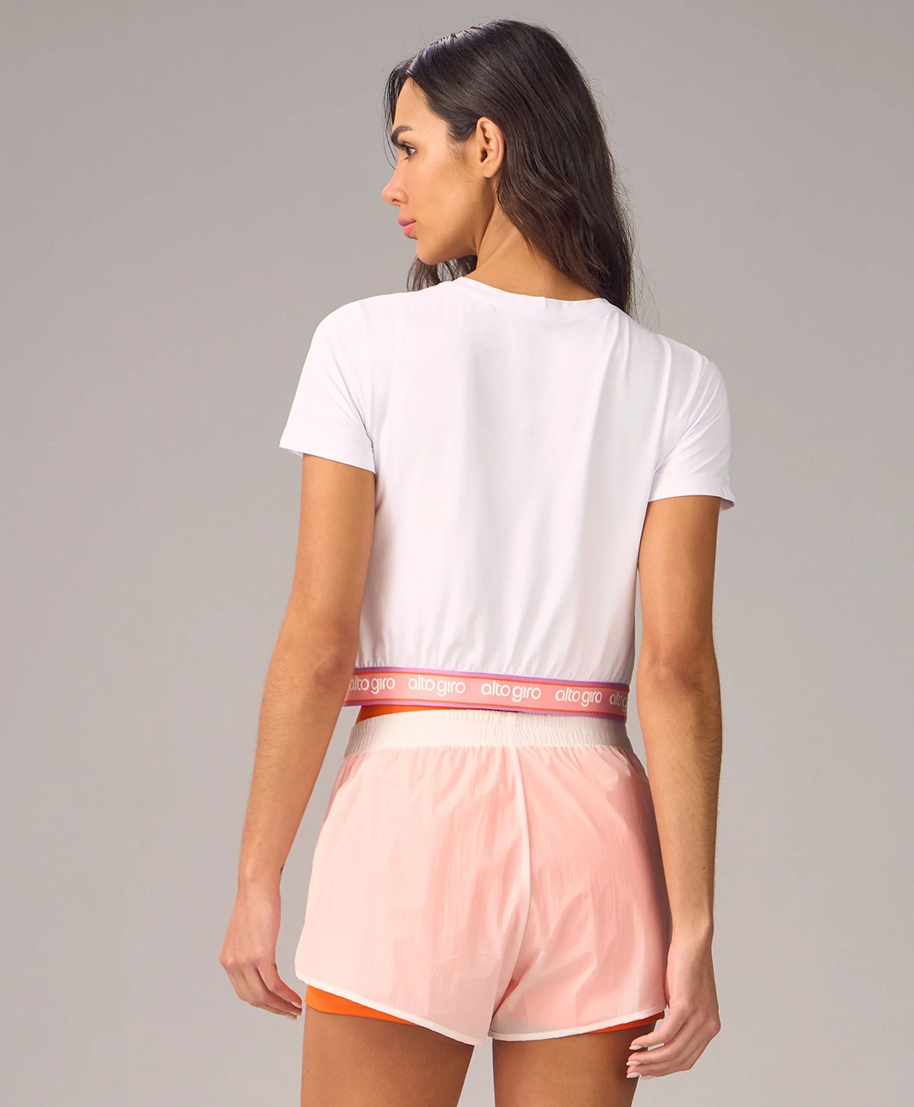 T-shirt Cropped Elástico Barra Alto Giro
