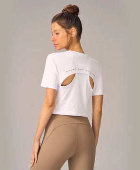 T-shirt Com Abertura e Estampa Branco Alto Giro