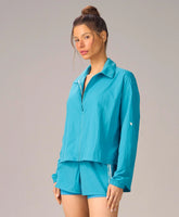 Camisa Com Zíper Fita Personalizada Azul Acqua Alto Giro