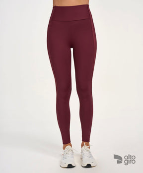 Legging Recortes Shine Vermelho Tinto Alto Giro