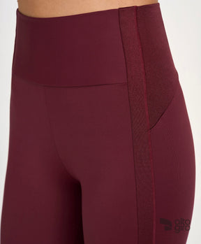 Legging Recortes Shine Vermelho Tinto Alto Giro