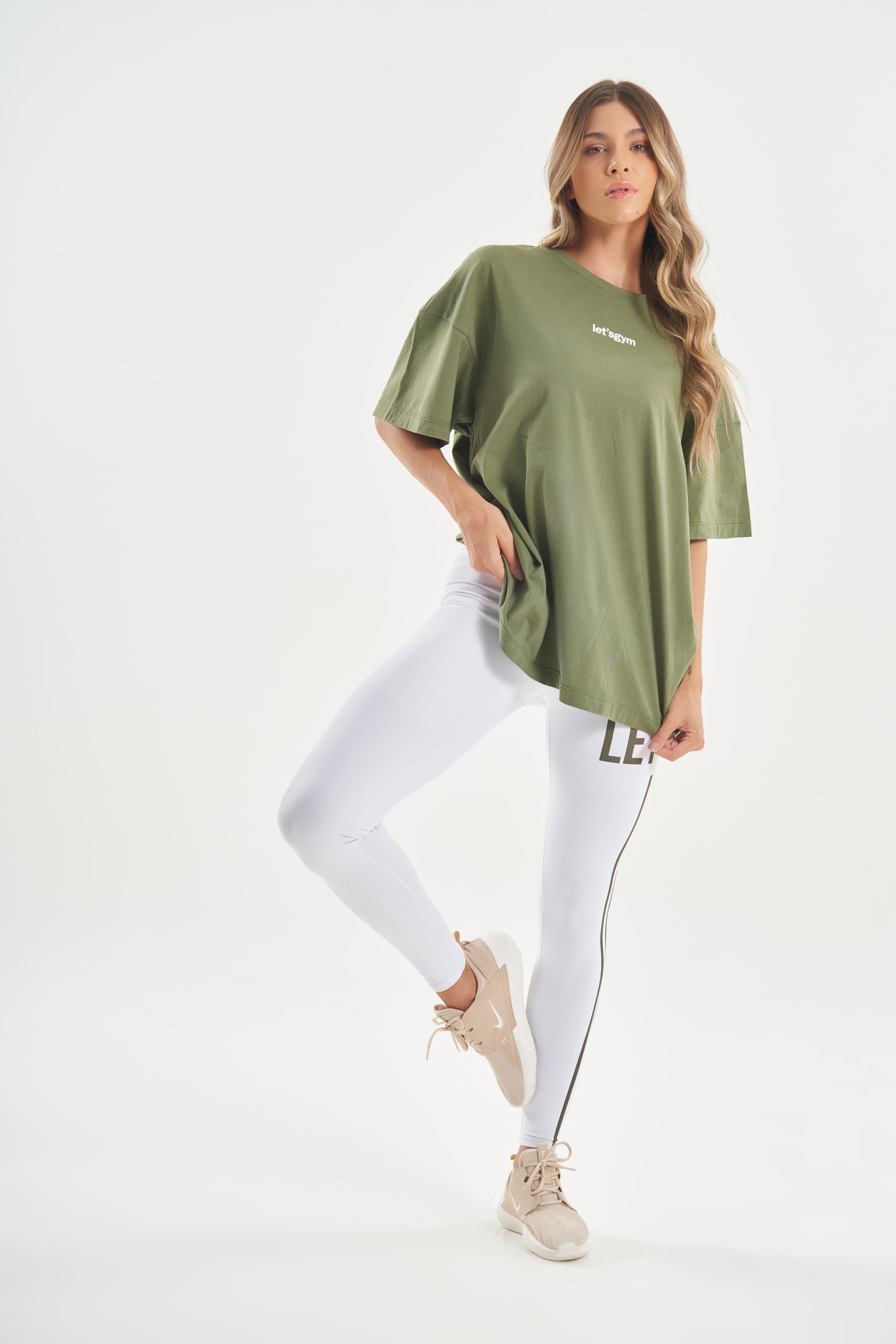 Camiseta Oversized Another Day Verde Militar Lets Gym