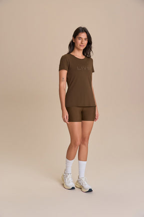 Camiseta LIVE! Comfort Marrom