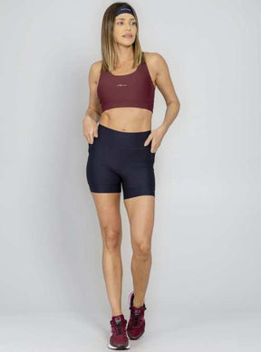 Bermuda Com Bolso Preto Run More