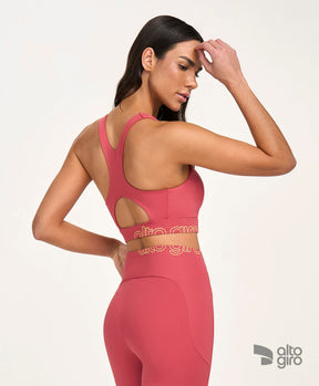 Top Costas Anatomica Vermelho Romã Alto Giro