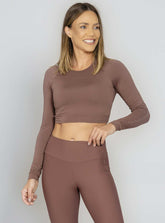 Blusa Manga Longa Marrom Run More