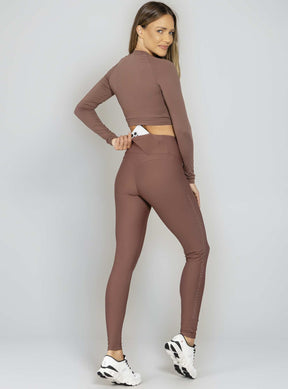 Blusa Manga Longa Marrom Run More