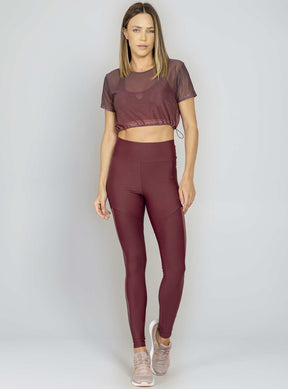 Blusa Boxy Tule Bordo Run More