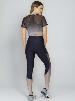 Blusa Boxy Tule Preto Run More