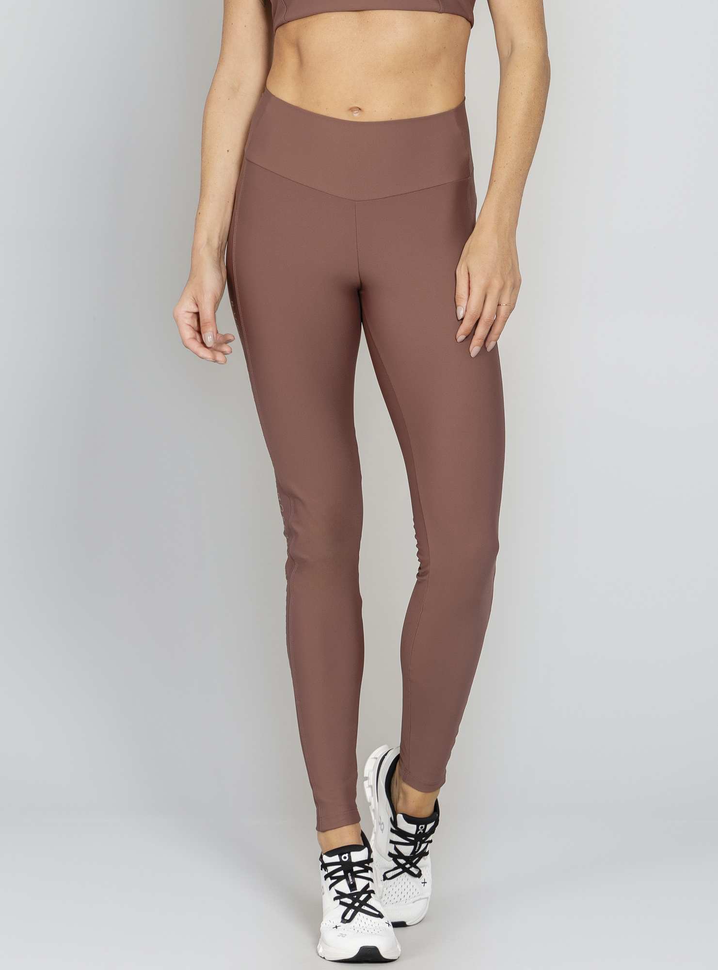 Legging Com Bolso Marrom Run More
