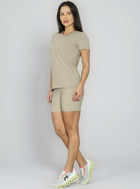 T-shirt Decote Redondo Verde Run More
