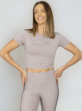Blusa Cropped Cinza Run More