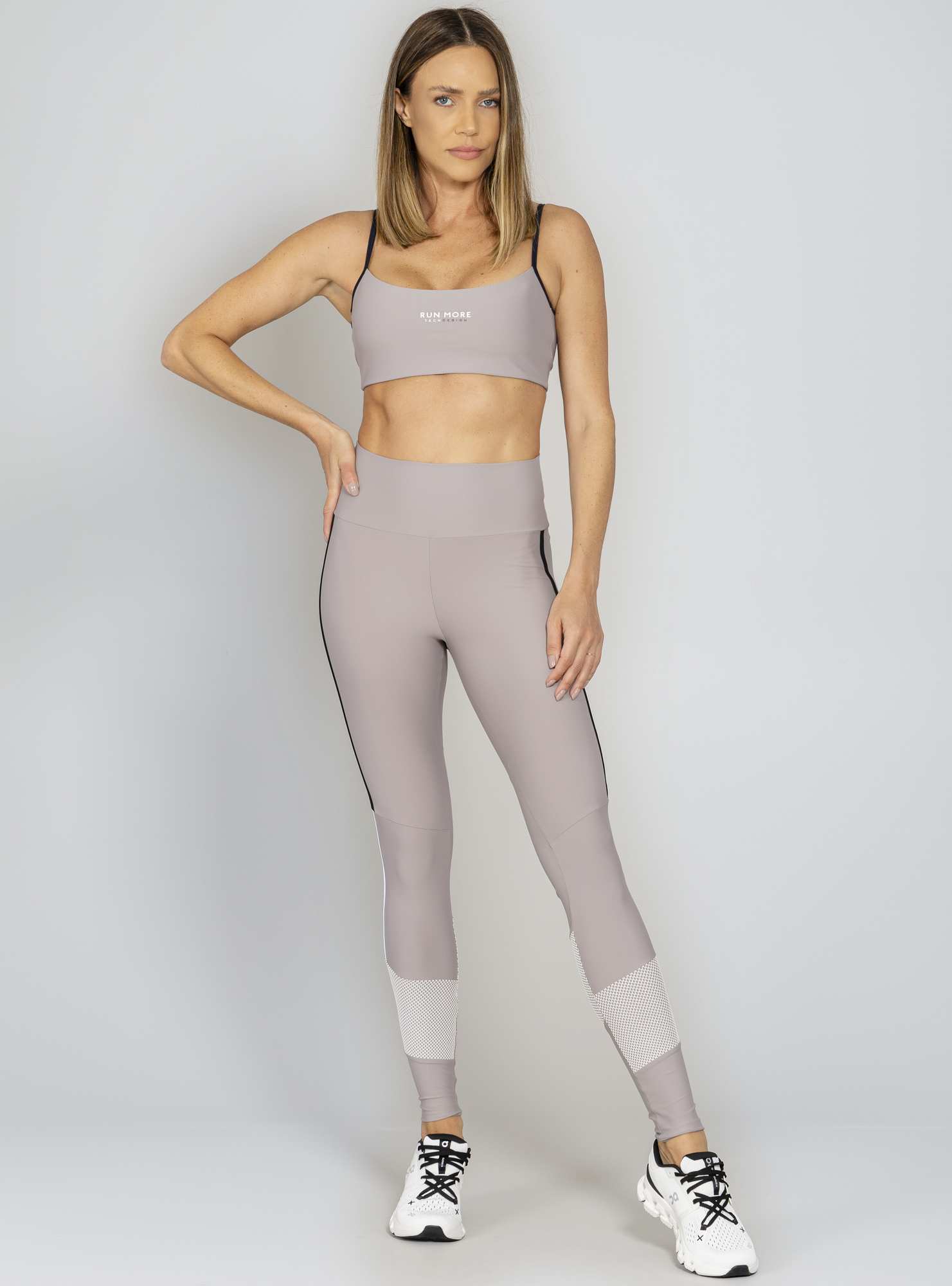 Legging Cintura Alta Cinza Run More