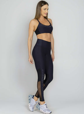 Legging Com Bolso Preto Run More